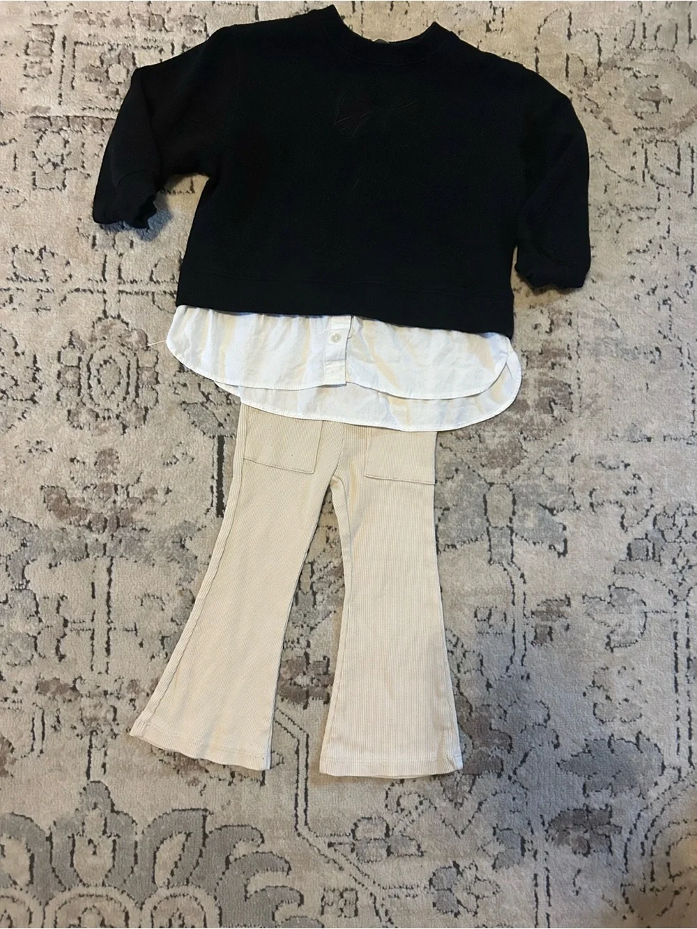 Girls' Mixed Outfit Bundle - Pink, Cream, Black